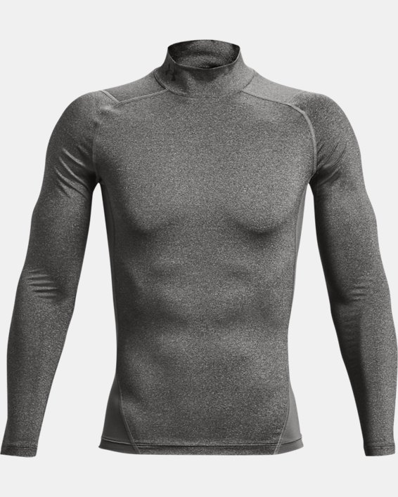 Men's HeatGear® Mock Long Sleeve, Gray, pdpMainDesktop image number 4